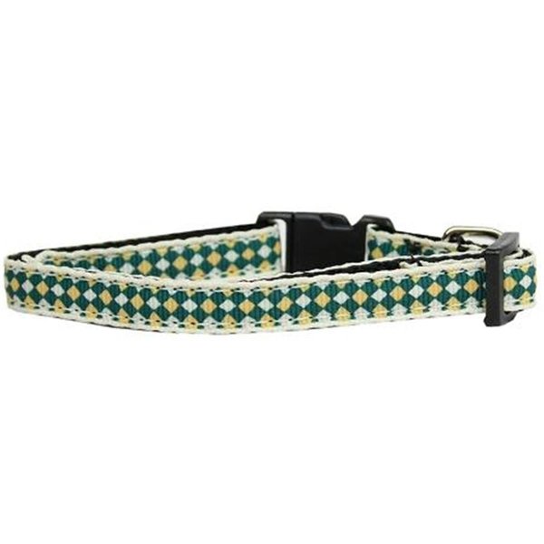 Unconditional Love Green Checkers Nylon Dog Collar Sm UN742516